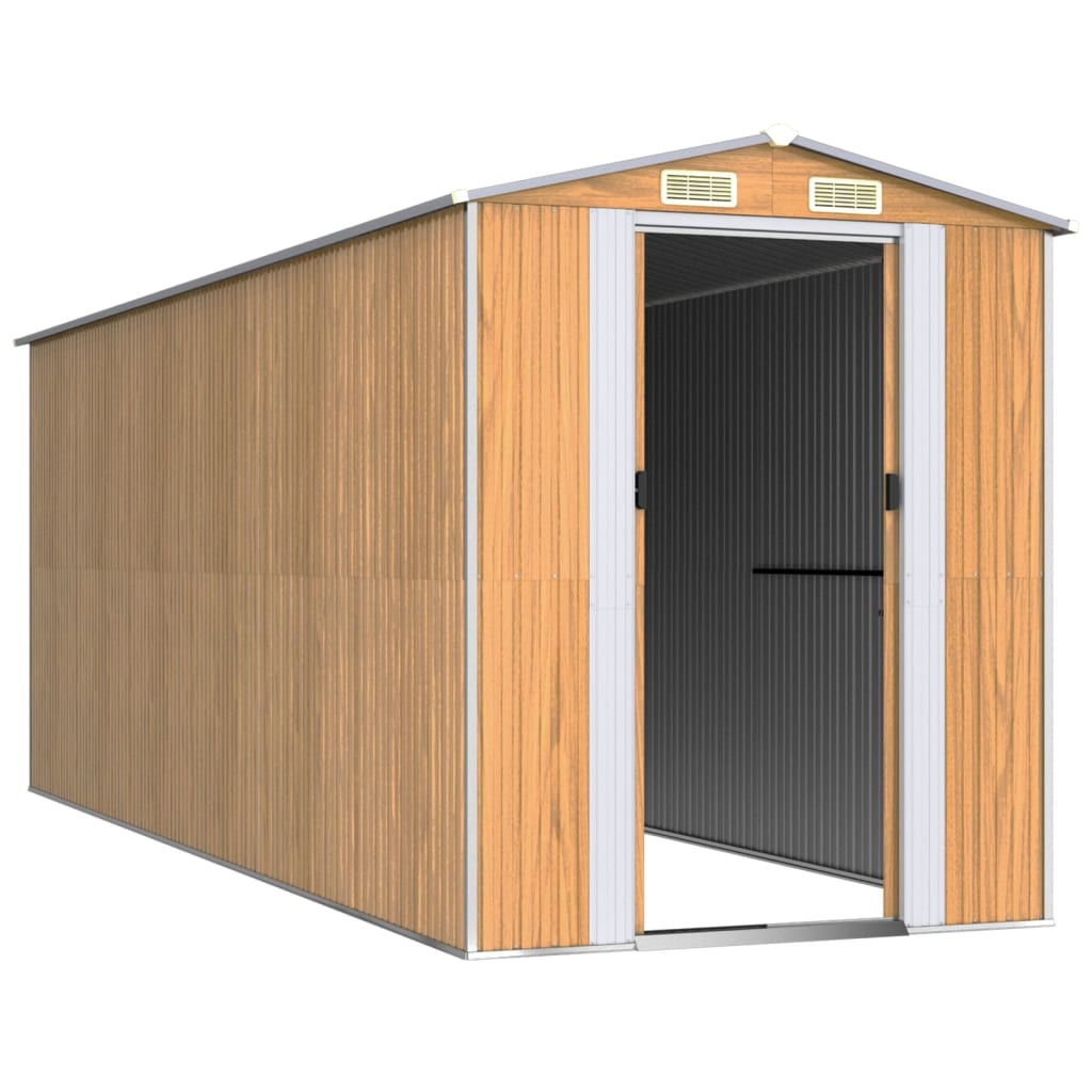 vidaXL Abri de jardin Marron clair 192x523x223 cm Acier galvanisé