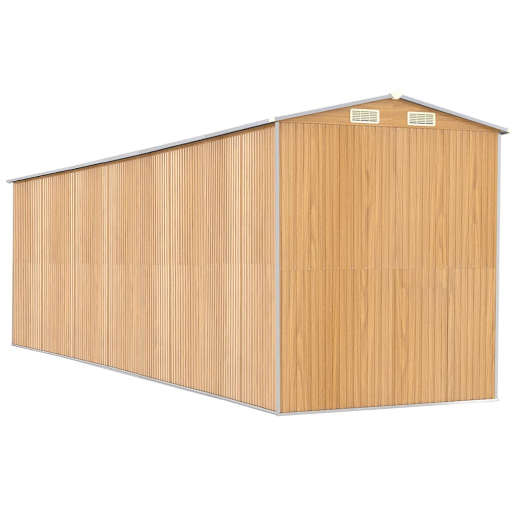 vidaXL Abri de jardin Marron clair 192x689x223 cm Acier galvanisé