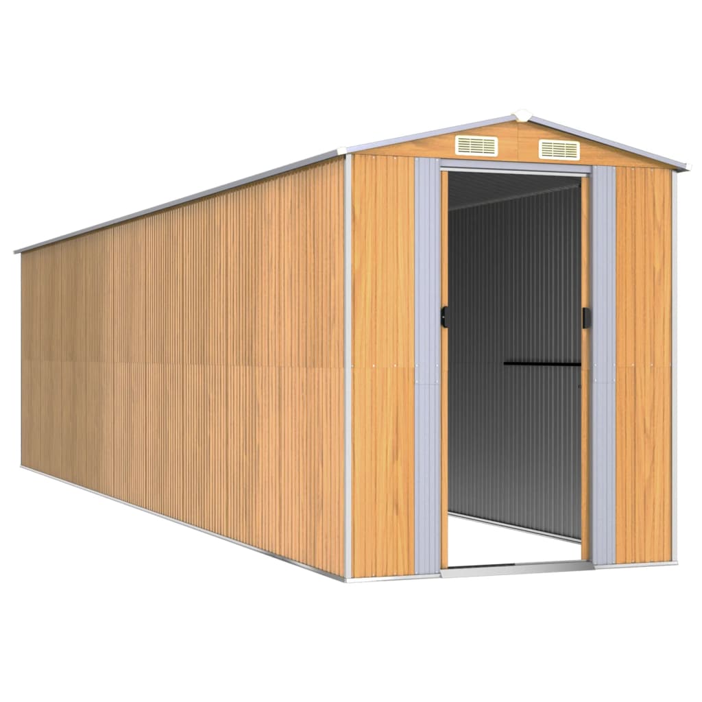 vidaXL Abri de jardin Marron clair 192x772x223 cm Acier galvanisé