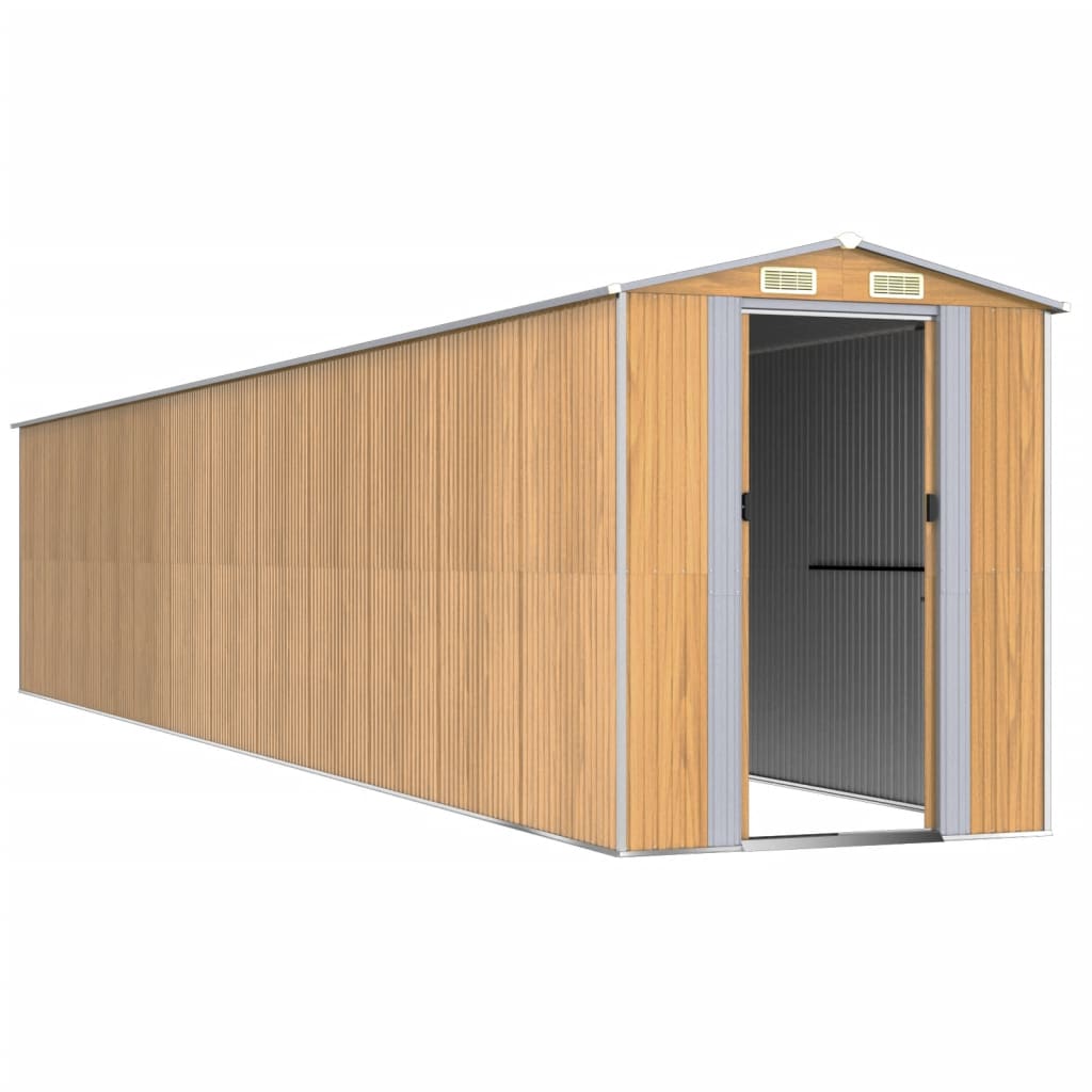 vidaXL Abri de jardin Marron clair 192x1021x223 cm Acier galvanisé