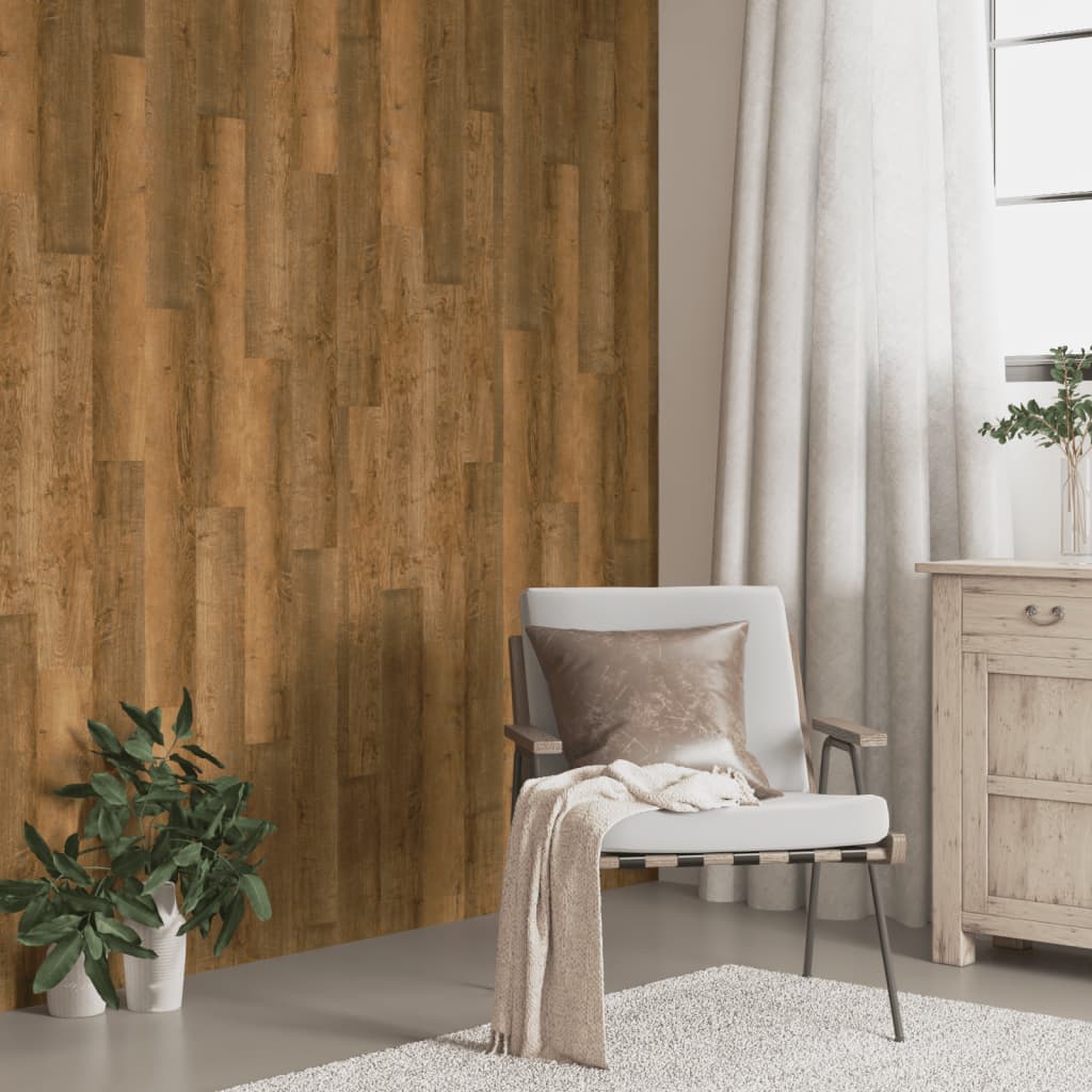vidaXL Panneaux muraux Aspect bois Marron PVC 2,06 m²
