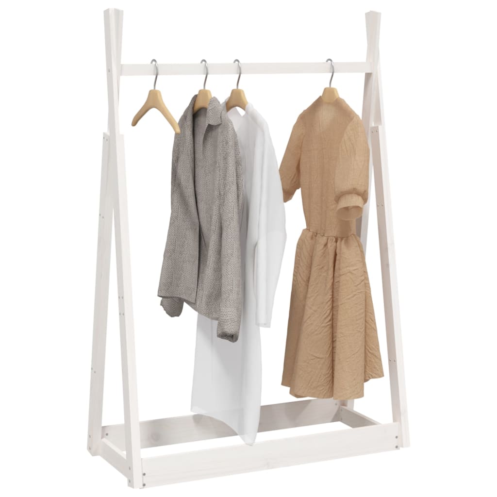vidaXL Porte-vêtements Blanc 100x45x150 cm Bois de pin massif