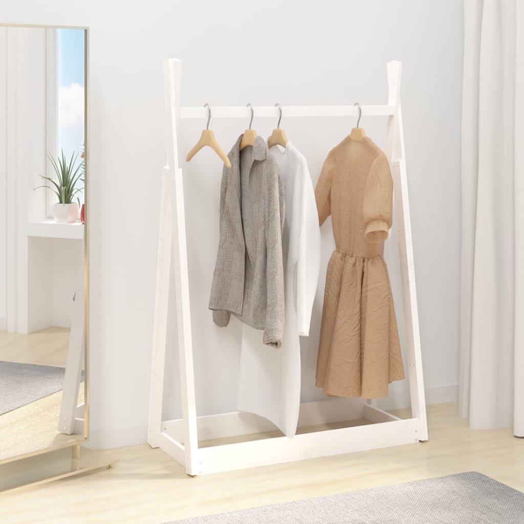 vidaXL Porte-vêtements Blanc 100x45x150 cm Bois de pin massif