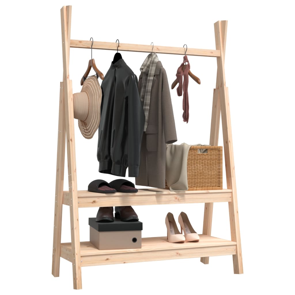 vidaXL Porte-vêtements 100x45,5x150 cm Bois de pin massif