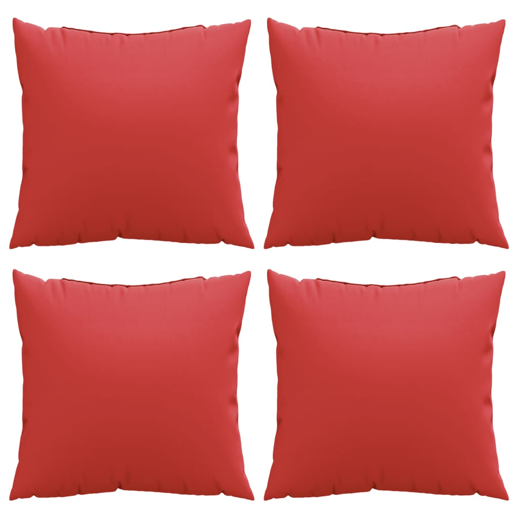 vidaXL Coussins de canapé lot de 4 rouge 50x50 cm tissu