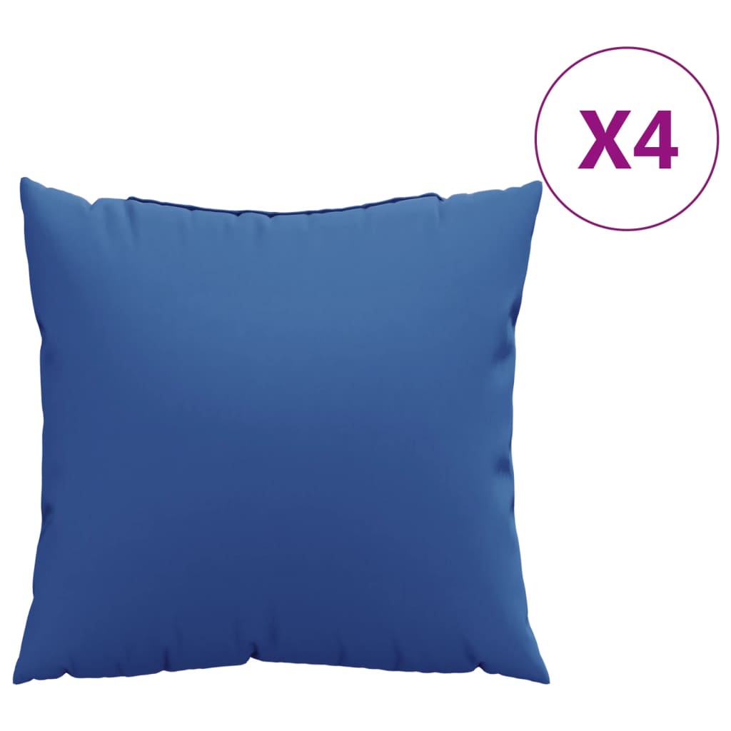 vidaXL Coussins de canapé 4 pcs bleu royal 50x50 cm tissu