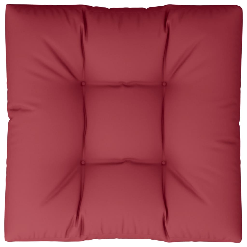 vidaXL Coussin de palette rouge bordeaux 70x70x12 cm tissu