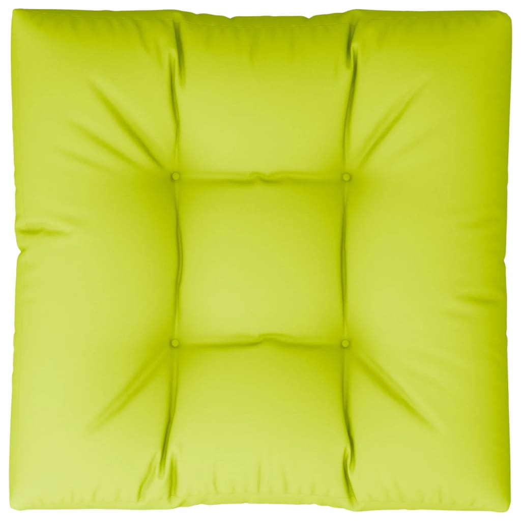 vidaXL Coussin de palette vert brillant 70x70x12 cm tissu
