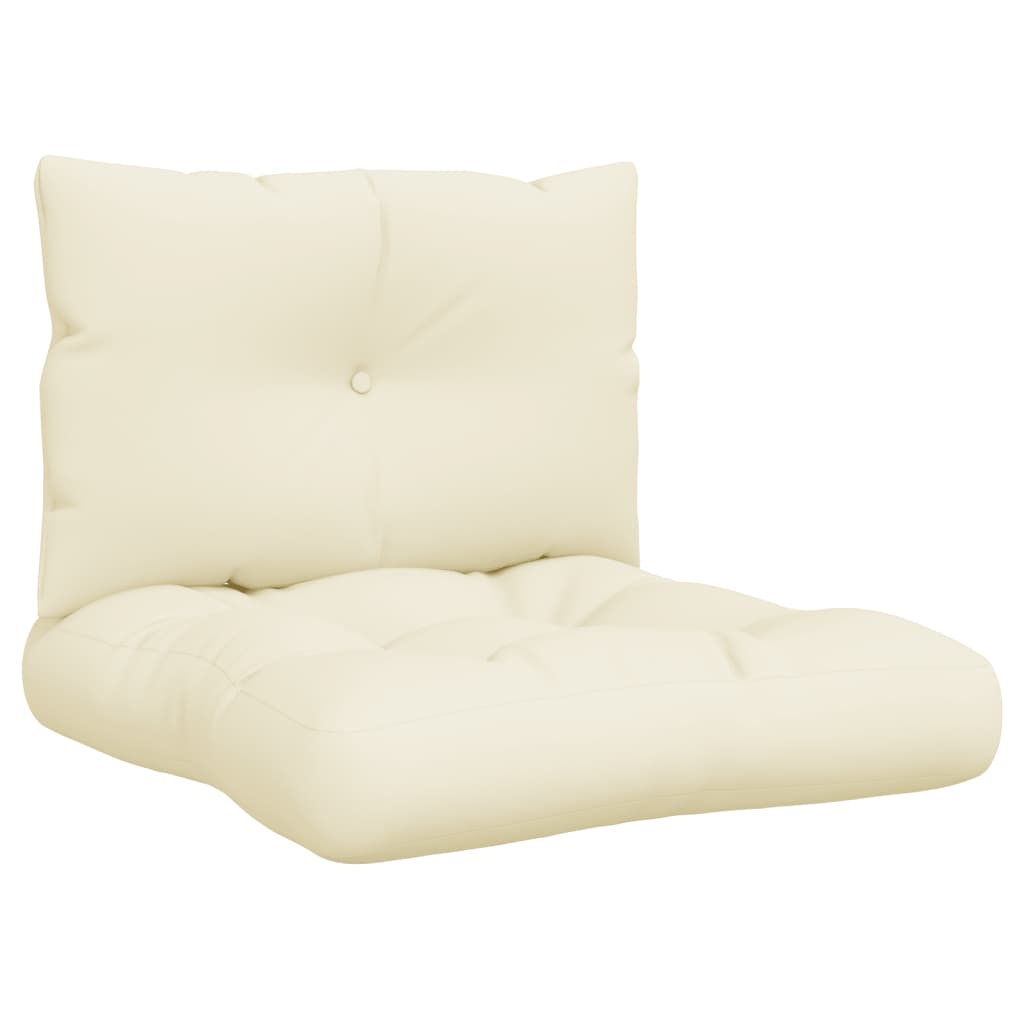vidaXL Coussins de palette lot de 2 crème tissu
