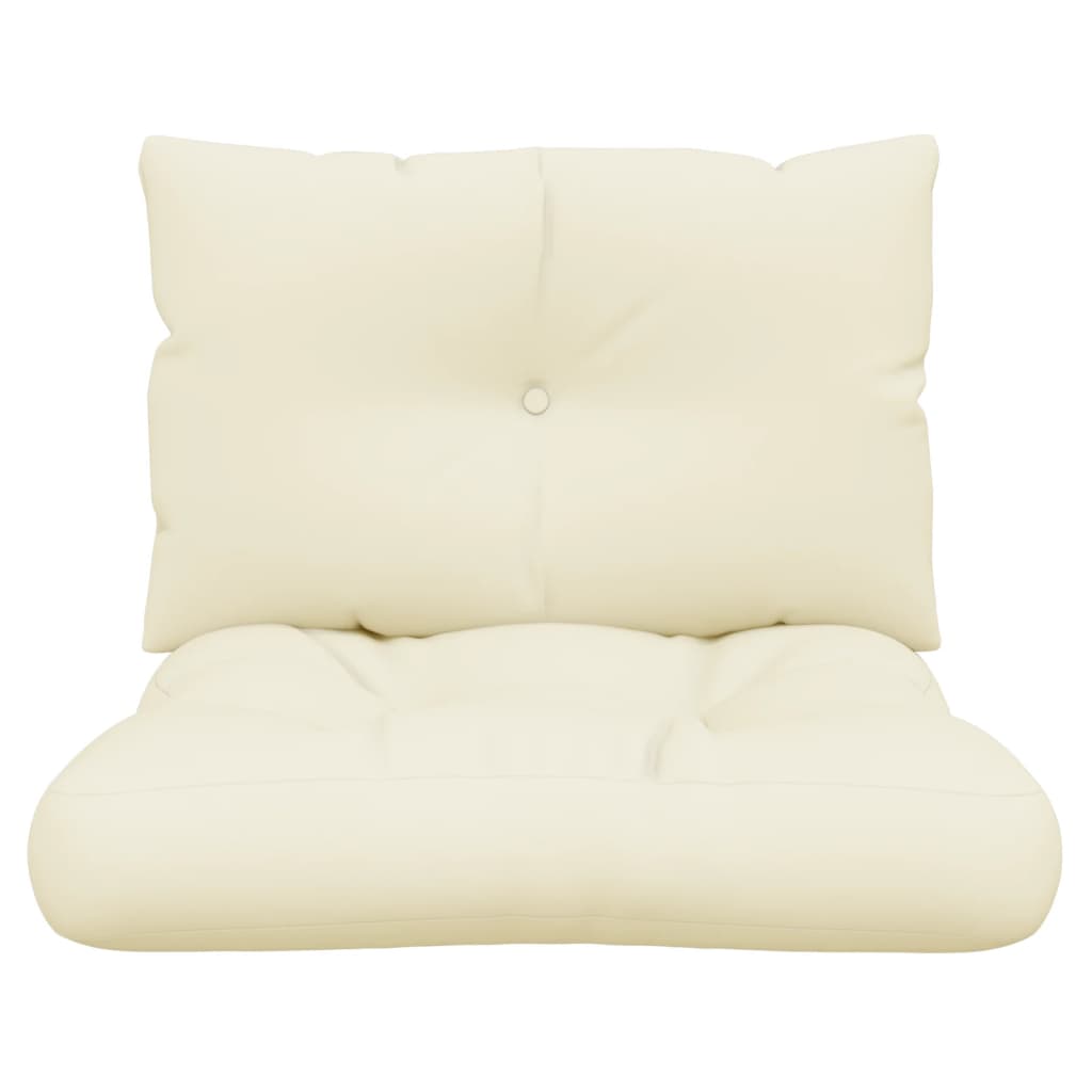 vidaXL Coussins de palette lot de 2 crème tissu