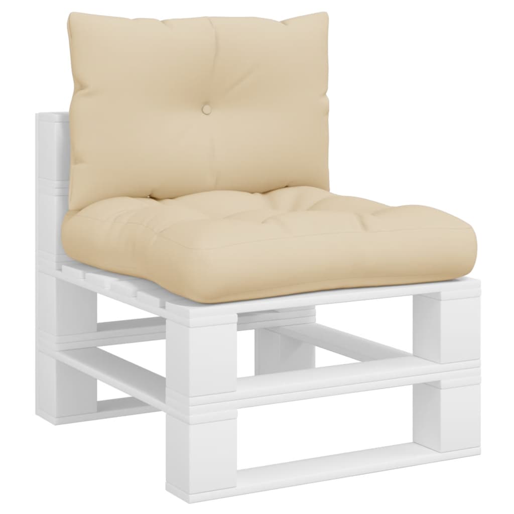 vidaXL Coussins de palette lot de 2 beige tissu