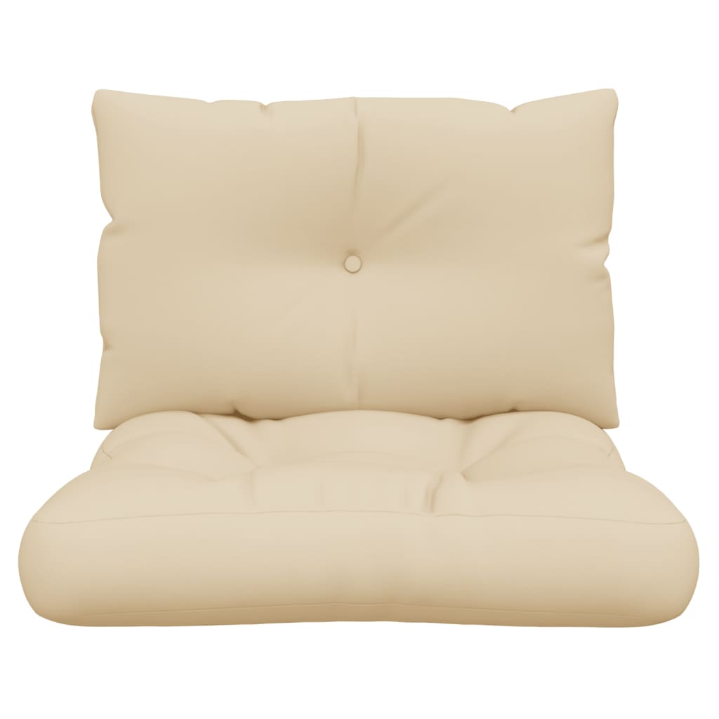 vidaXL Coussins de palette lot de 2 beige tissu
