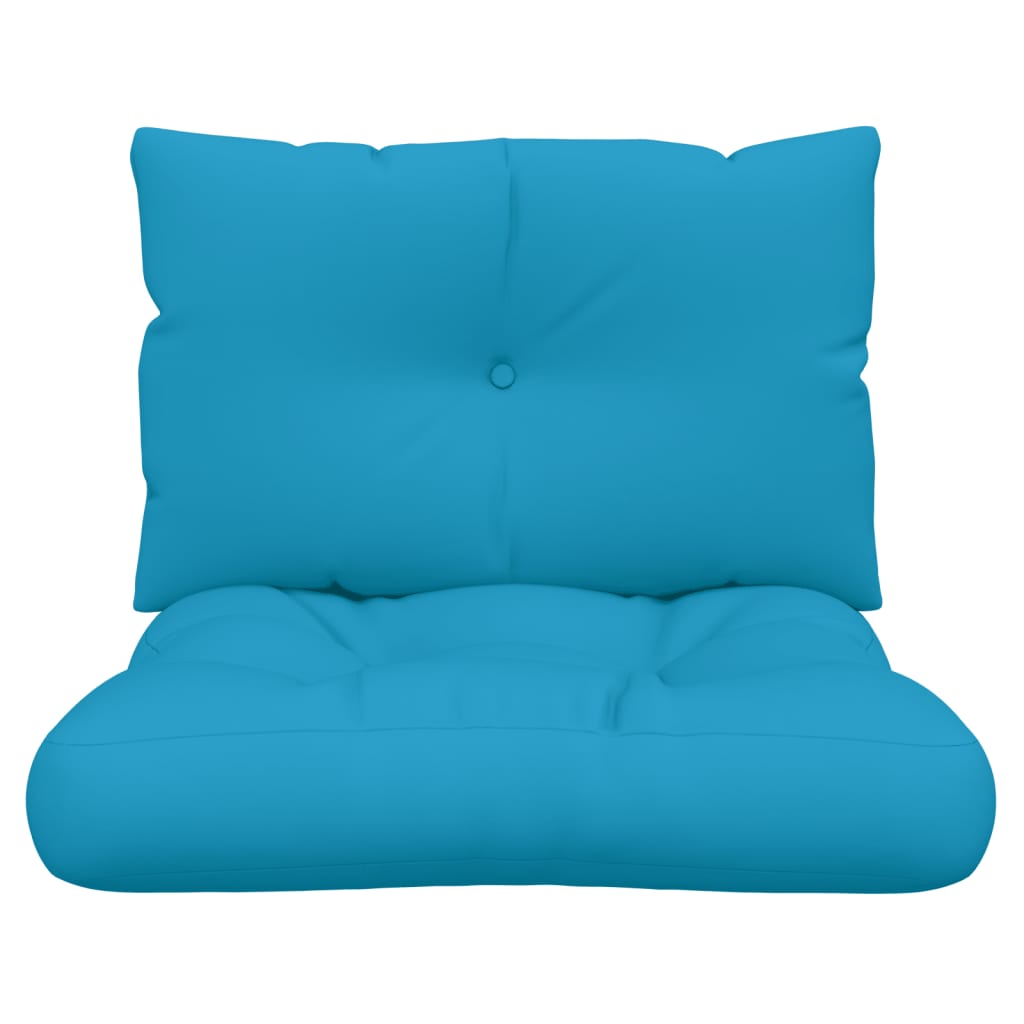 vidaXL Coussins de palette lot de 2 bleu tissu