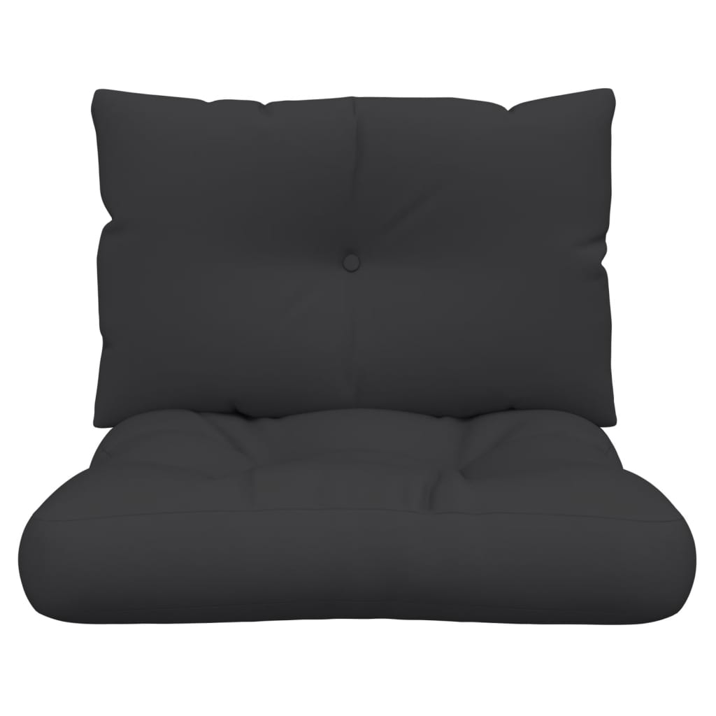 vidaXL Coussins de palette lot de 2 noir tissu