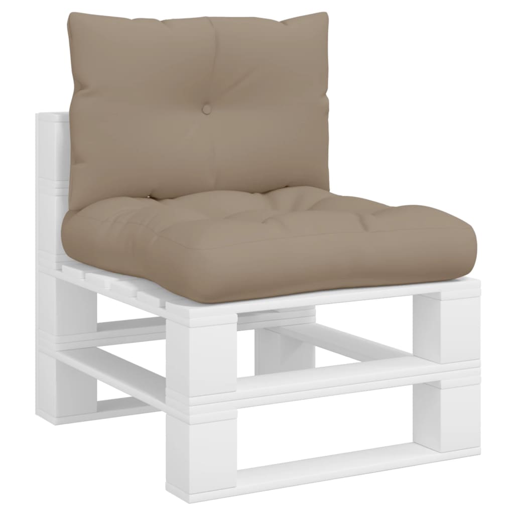 vidaXL Coussins de palette lot de 2 taupe tissu