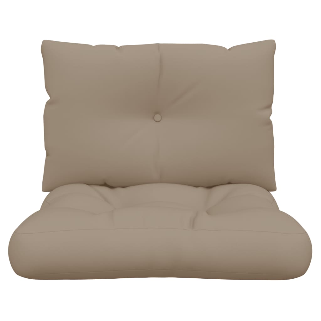 vidaXL Coussins de palette lot de 2 taupe tissu