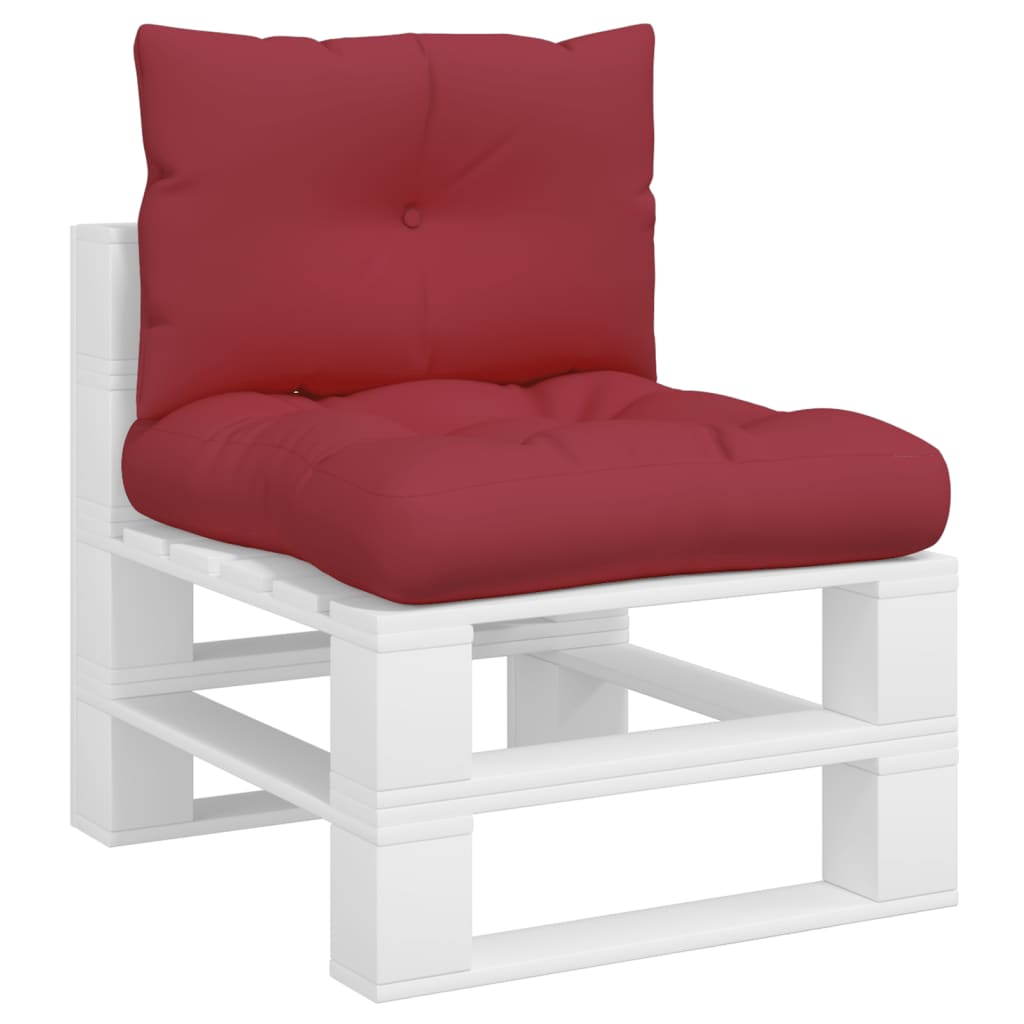 vidaXL Coussins de palette lot de 2 rouge bordeaux tissu