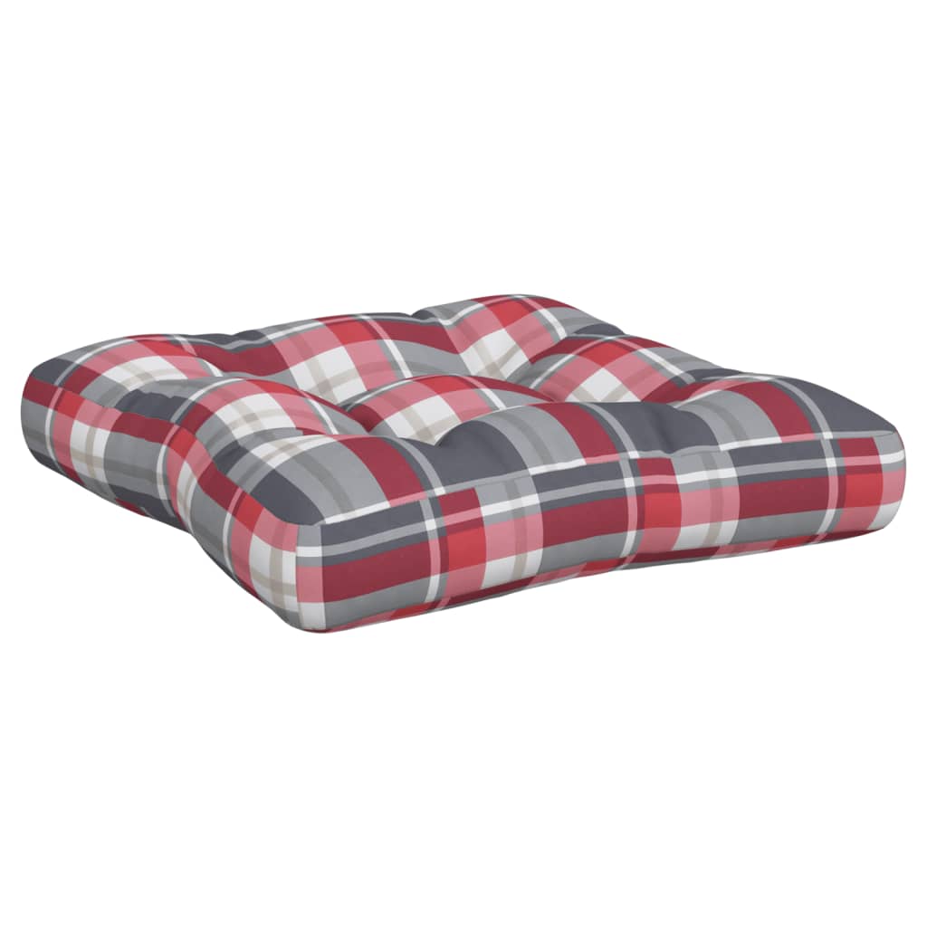vidaXL Coussins de palette lot de 2 motif à carreaux rouge tissu