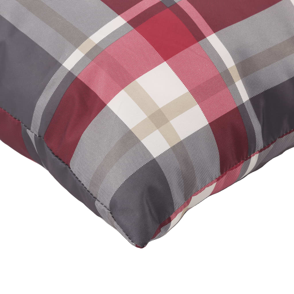vidaXL Coussins de palette lot de 2 motif à carreaux rouge tissu
