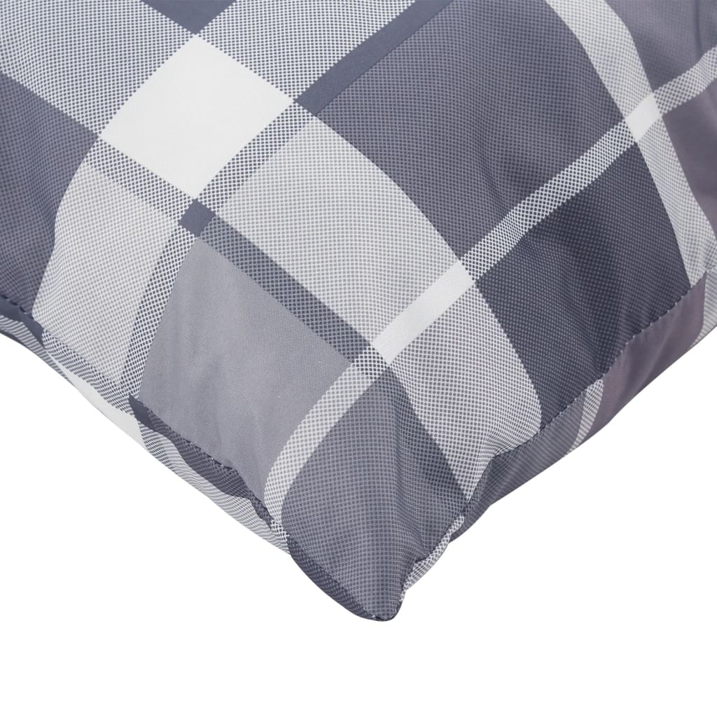 vidaXL Coussins de palette lot de 2 motif à carreaux gris tissu