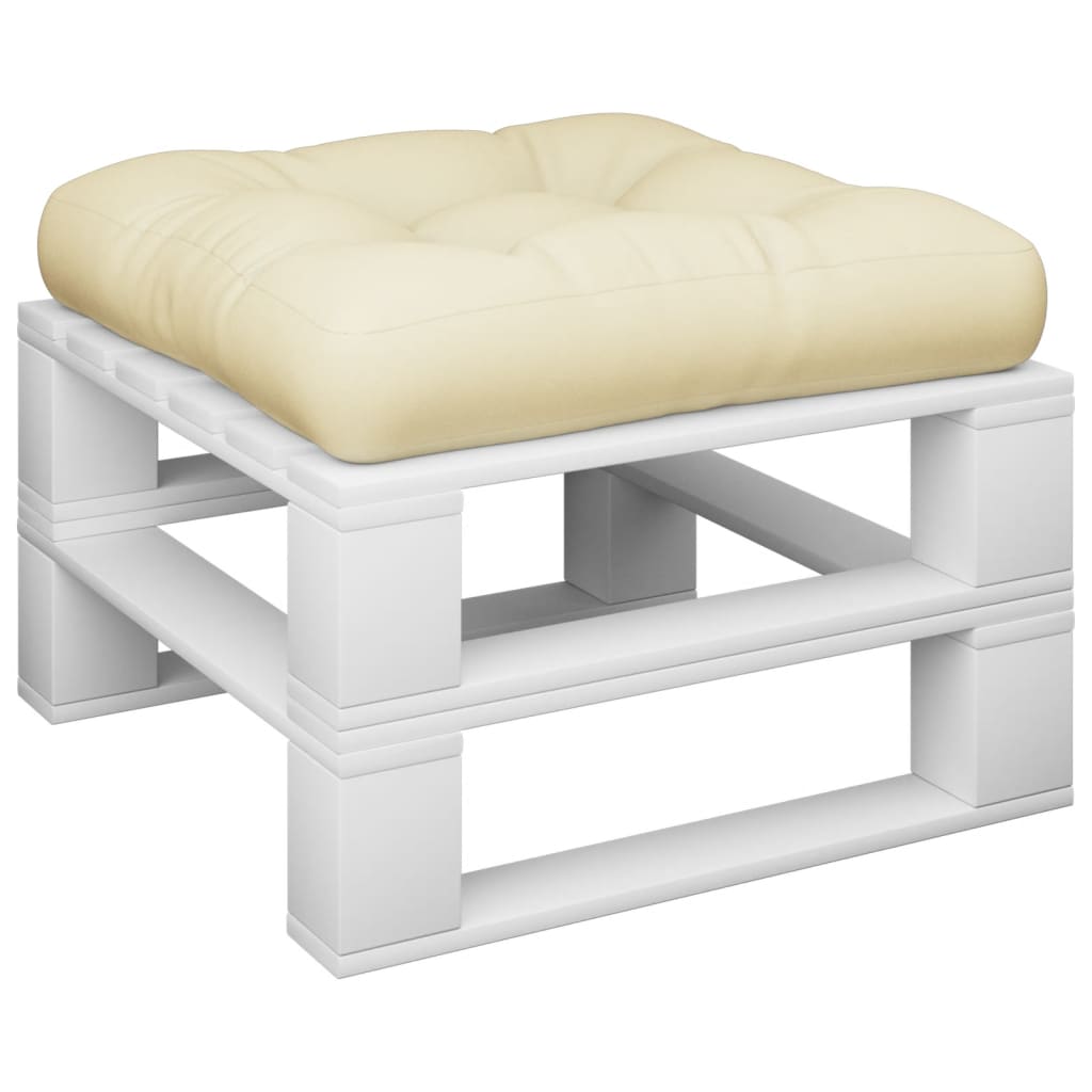 vidaXL Coussin de palette crème 58x58x10 cm tissu