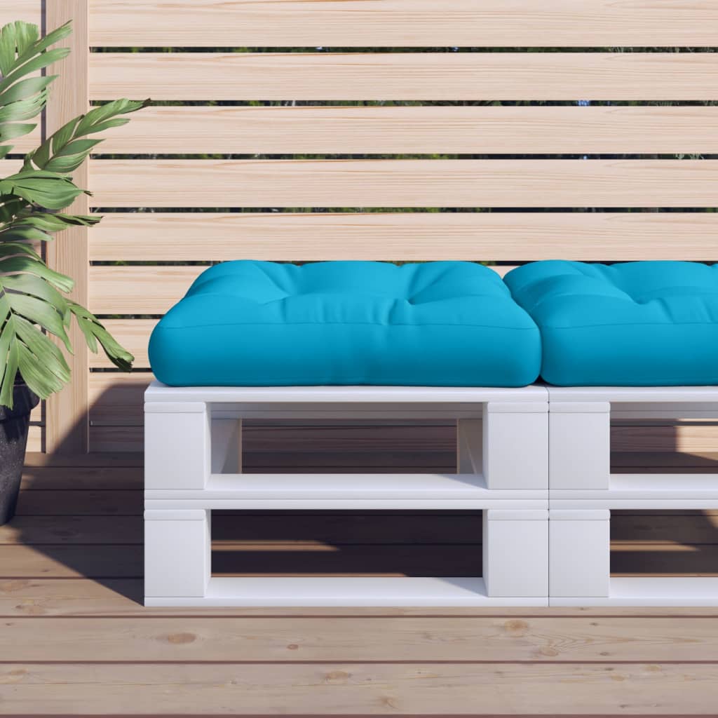 vidaXL Coussin de palette bleu clair 58x58x10 cm tissu