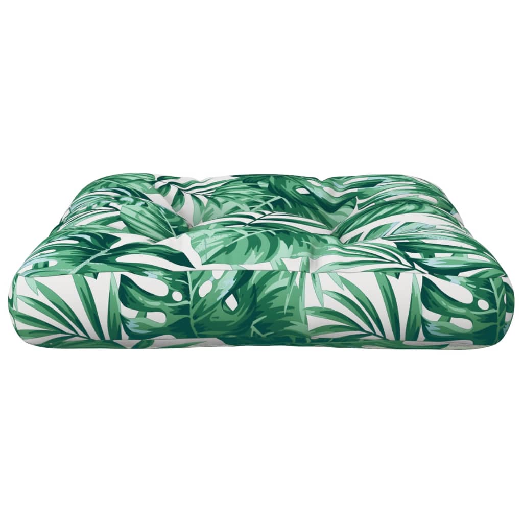vidaXL Coussin de palette motif de feuilles 58x58x10 cm tissu