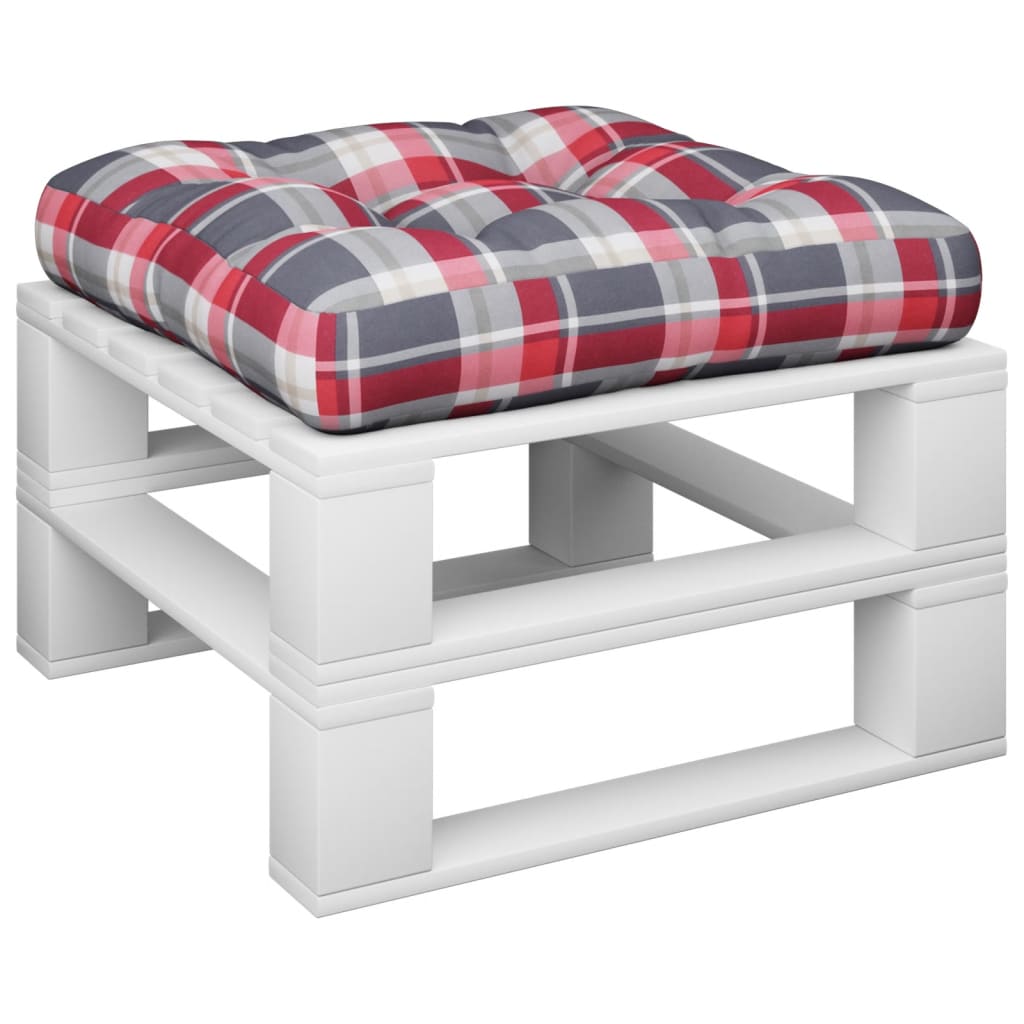 vidaXL Coussin de palette carreaux rouges 58x58x10 cm tissu