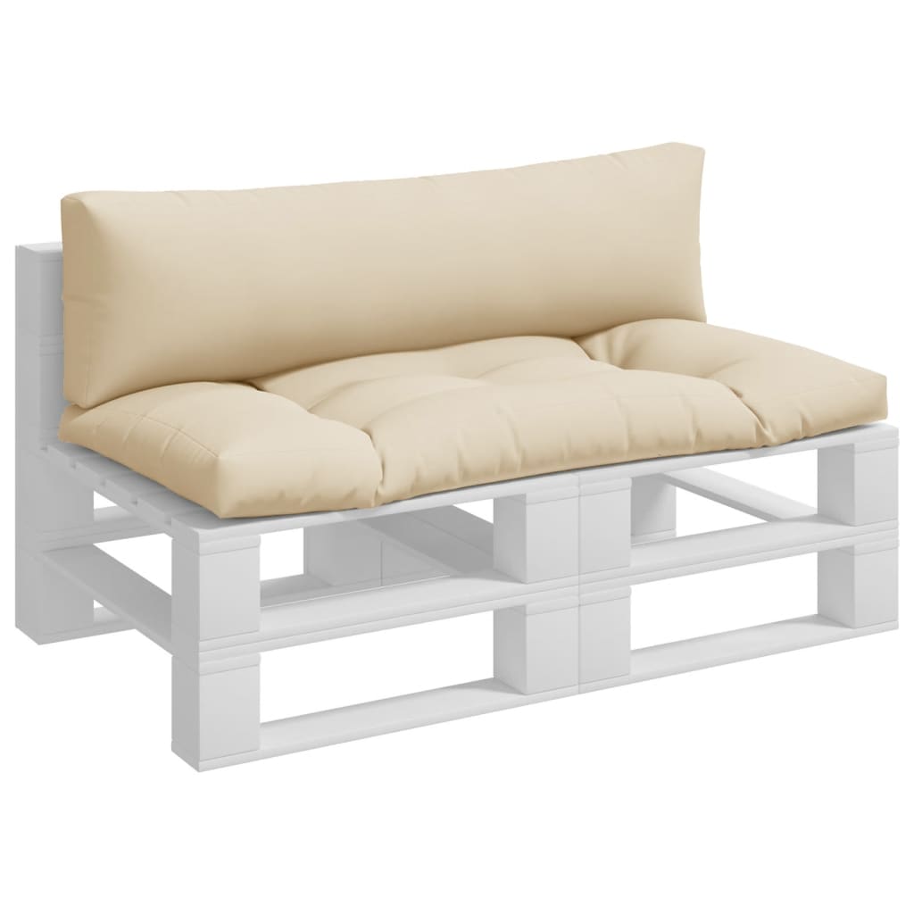 vidaXL Coussins de palette lot de 2 beige tissu