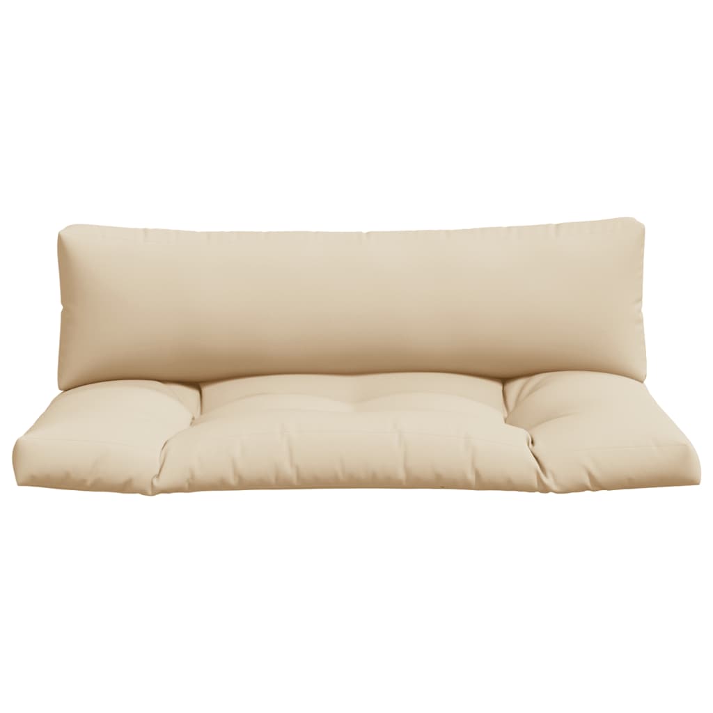 vidaXL Coussins de palette lot de 2 beige tissu