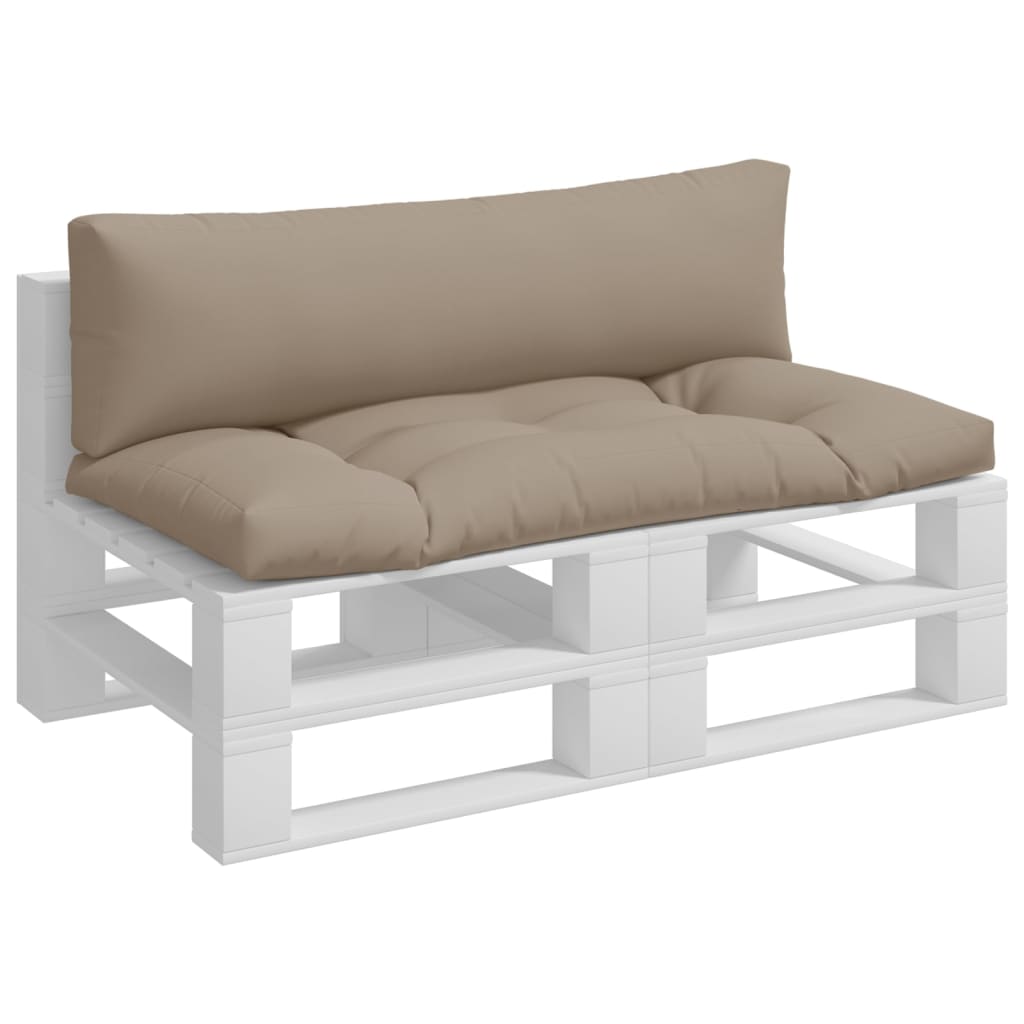vidaXL Coussins de palette lot de 2 taupe tissu