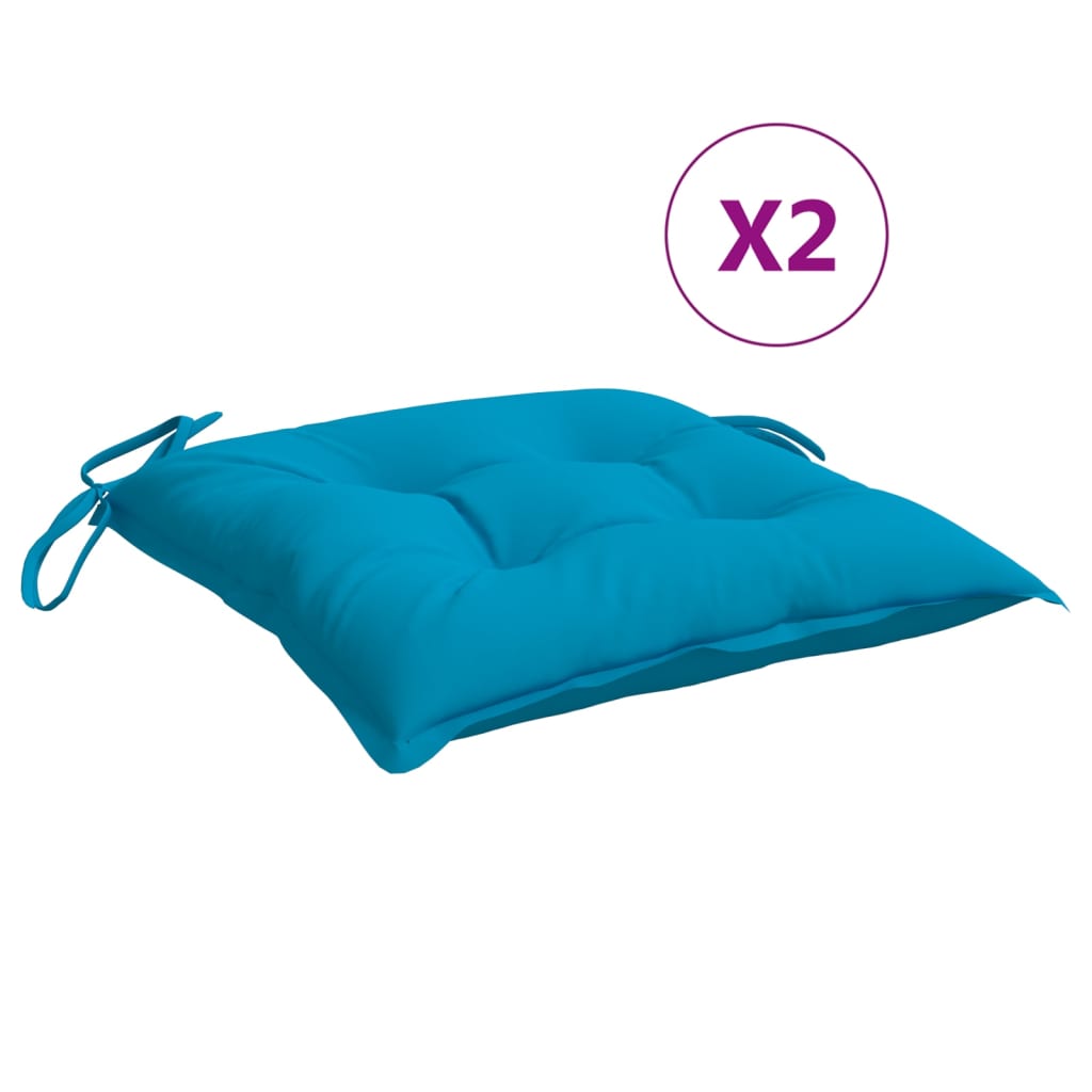 vidaXL Coussins de palette lot de 2 bleu clair 50x50x7 cm tissu oxford
