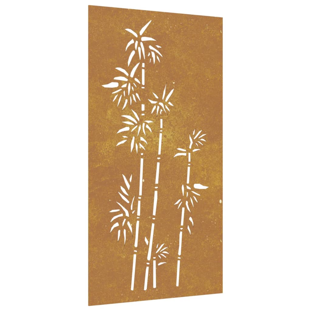 vidaXL Décoration murale jardin 105x55 cm acier corten design bambou
