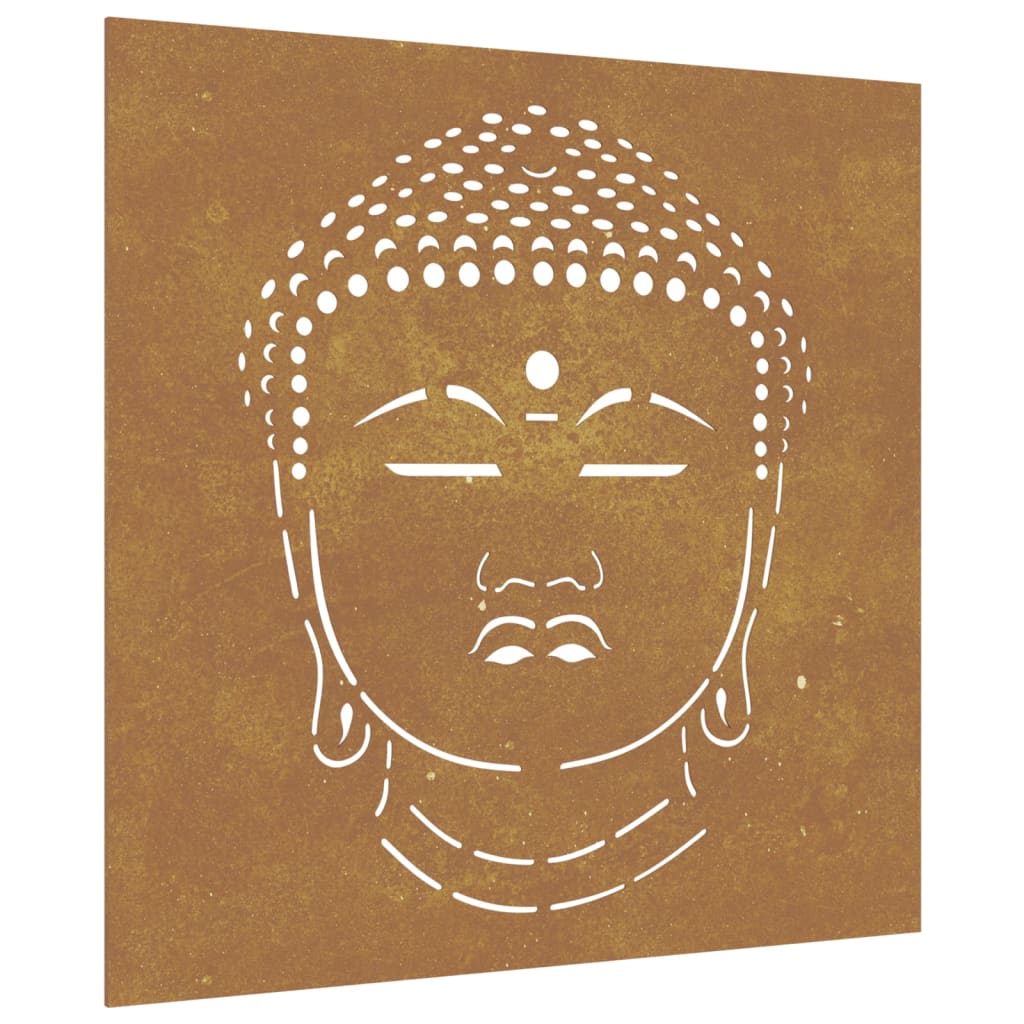 vidaXL Décoration murale jardin 55x55 cm motif de tête de bouddha