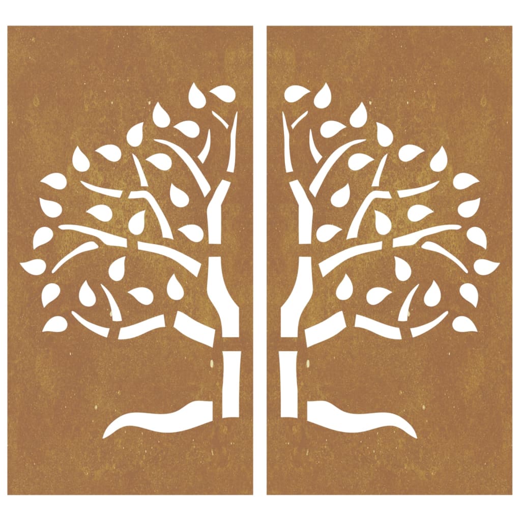 vidaXL Décorations murales jardin 2 pcs 105x55 cm design d'arbre