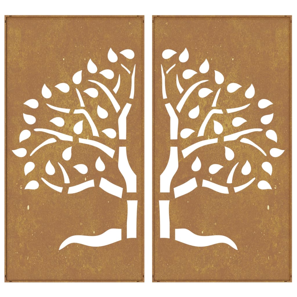 vidaXL Décorations murales jardin 2 pcs 105x55 cm design d'arbre