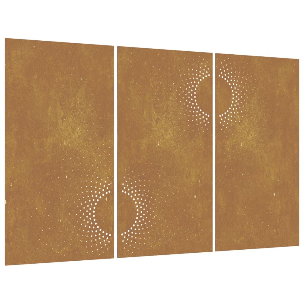 vidaXL Décorations murales jardin 3 pcs 105x55 cm design du soleil
