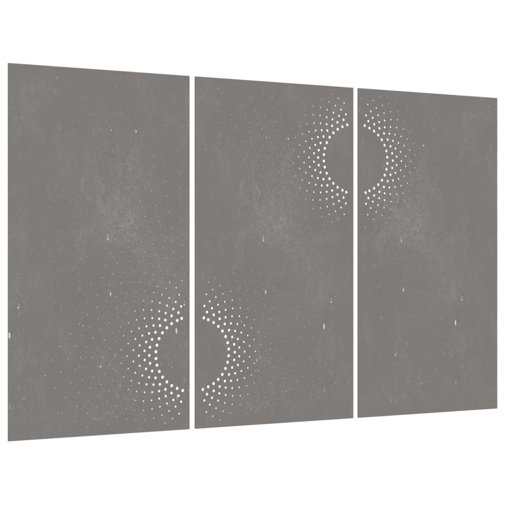 vidaXL Décorations murales jardin 3 pcs 105x55 cm design du soleil