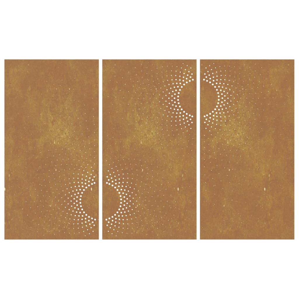 vidaXL Décorations murales jardin 3 pcs 105x55 cm design du soleil