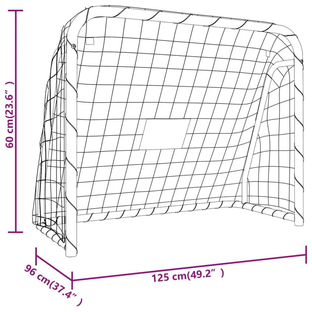vidaXL But de football et filet blanc 125x96x60 cm acier et polyester