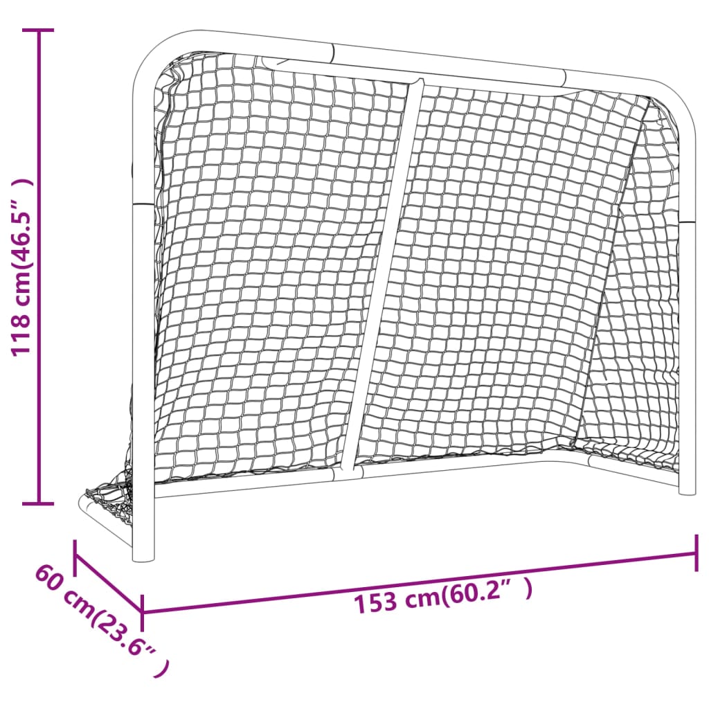 vidaXL But de hockey avec filet rouge et blanc 153x60x118 cm