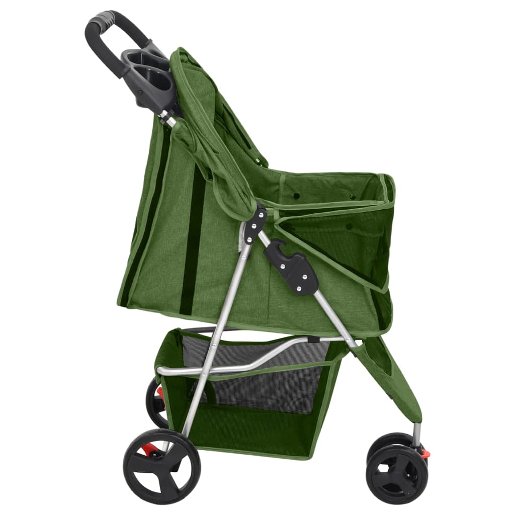 vidaXL Poussette pour chien pliante Vert 80x46x98 cm Tissu Oxford