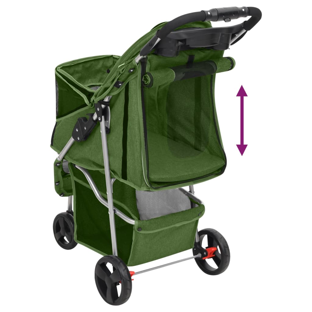 vidaXL Poussette pour chien pliante Vert 80x46x98 cm Tissu Oxford
