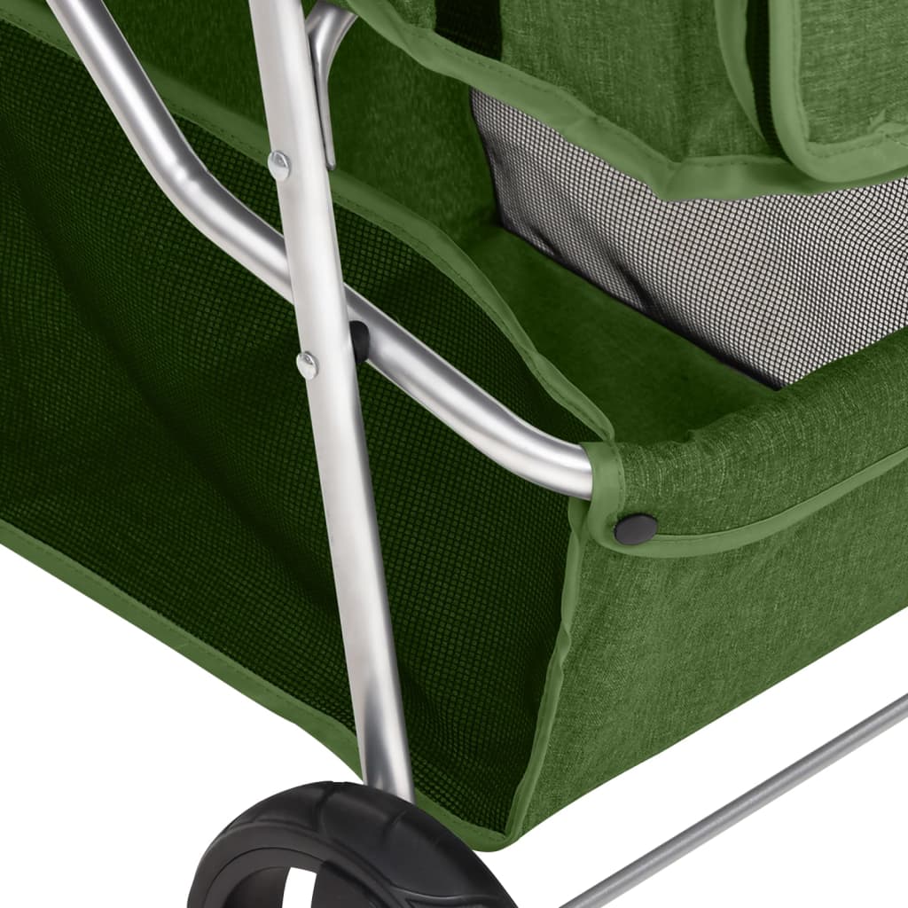 vidaXL Poussette pour chien pliante Vert 80x46x98 cm Tissu Oxford