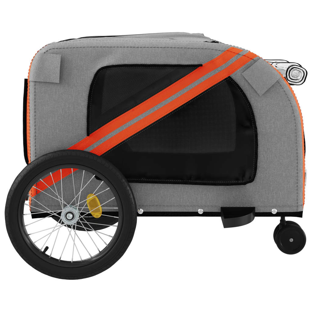 vidaXL Remorque de vélo pour animaux de compagnie orange et gris