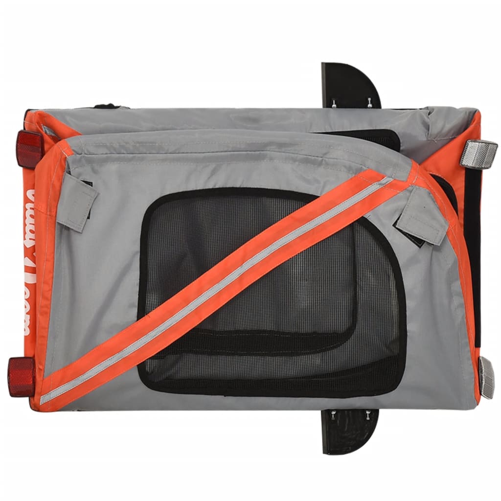 vidaXL Remorque de vélo pour animaux de compagnie orange et gris