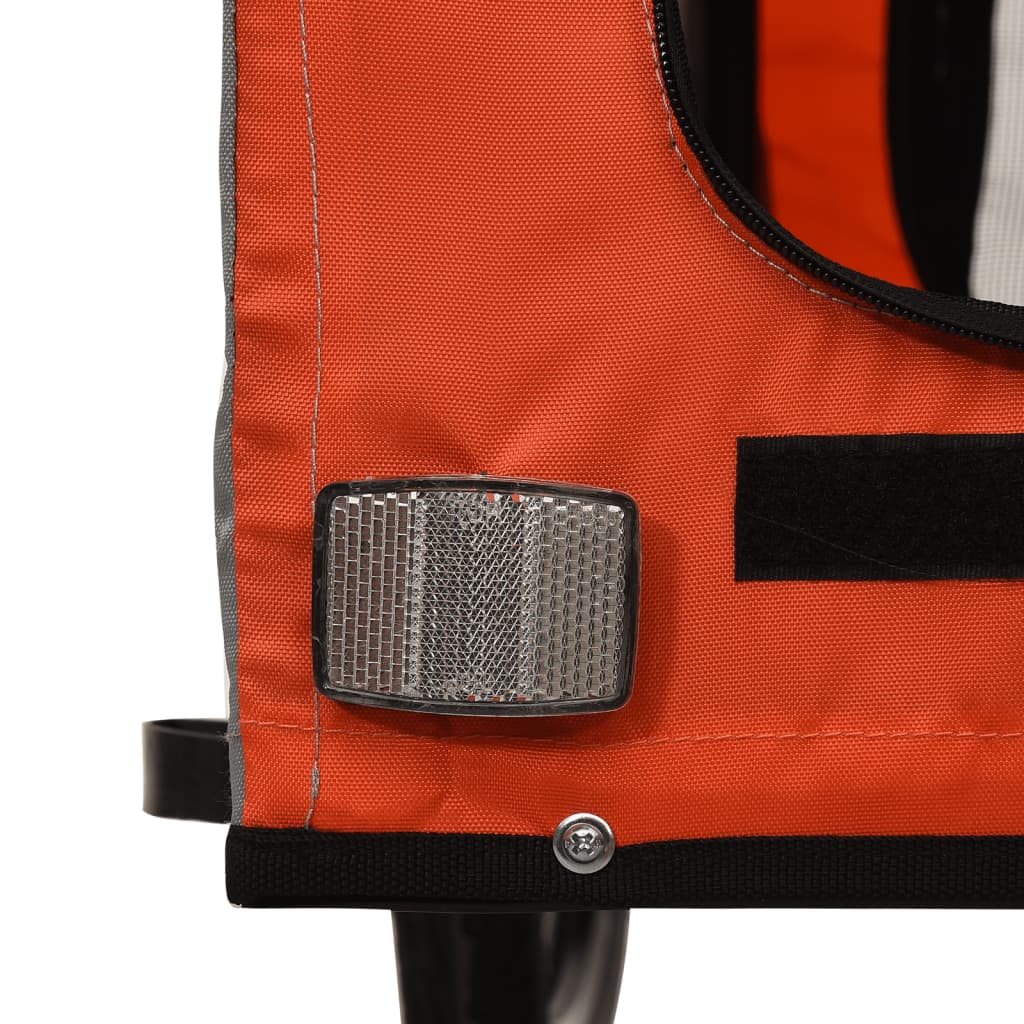vidaXL Remorque de vélo pour animaux de compagnie orange et gris