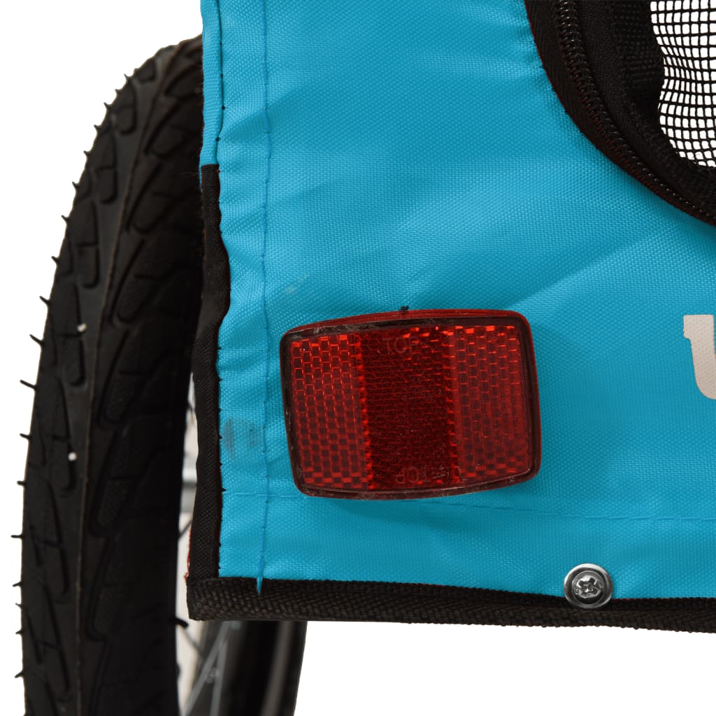 vidaXL Remorque de vélo pour animaux de compagnie bleu et noir