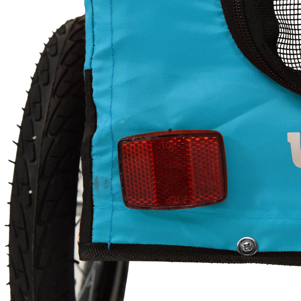 vidaXL Remorque de vélo pour animaux de compagnie bleu et noir