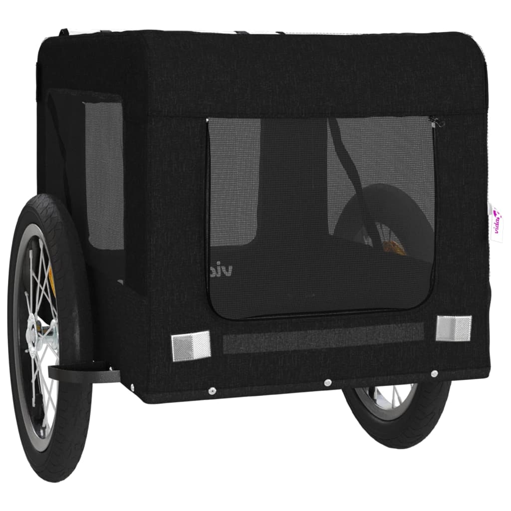 vidaXL Remorque de vélo pour animaux de compagnie noir
